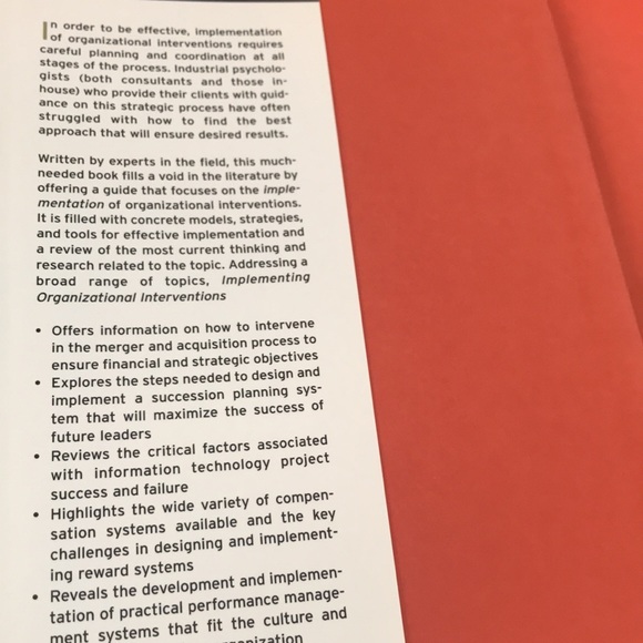 Implementing Organizational Interventions. Hard Cover Book - Picture 4 of 10